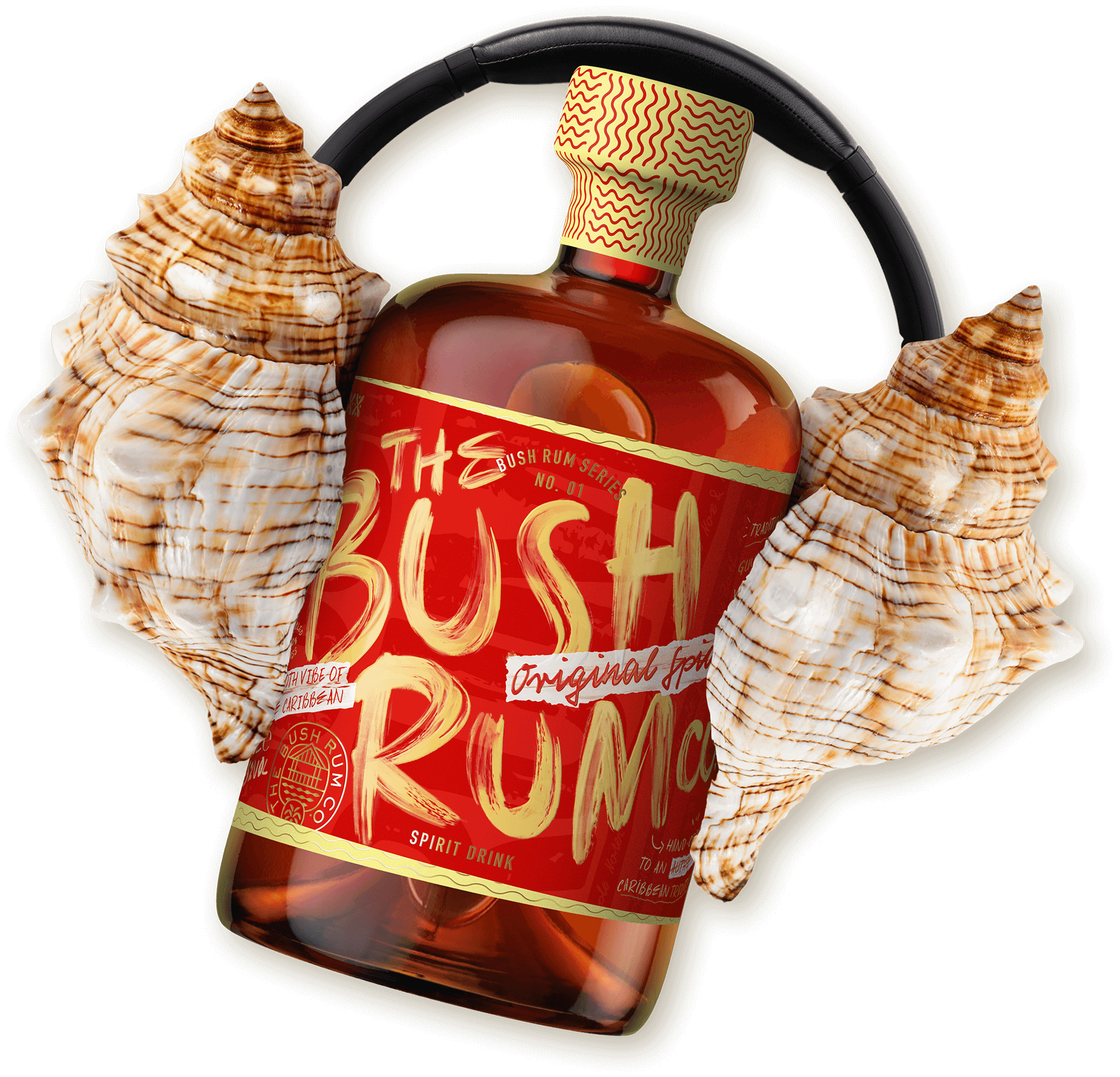 Bush rum with shell headphones